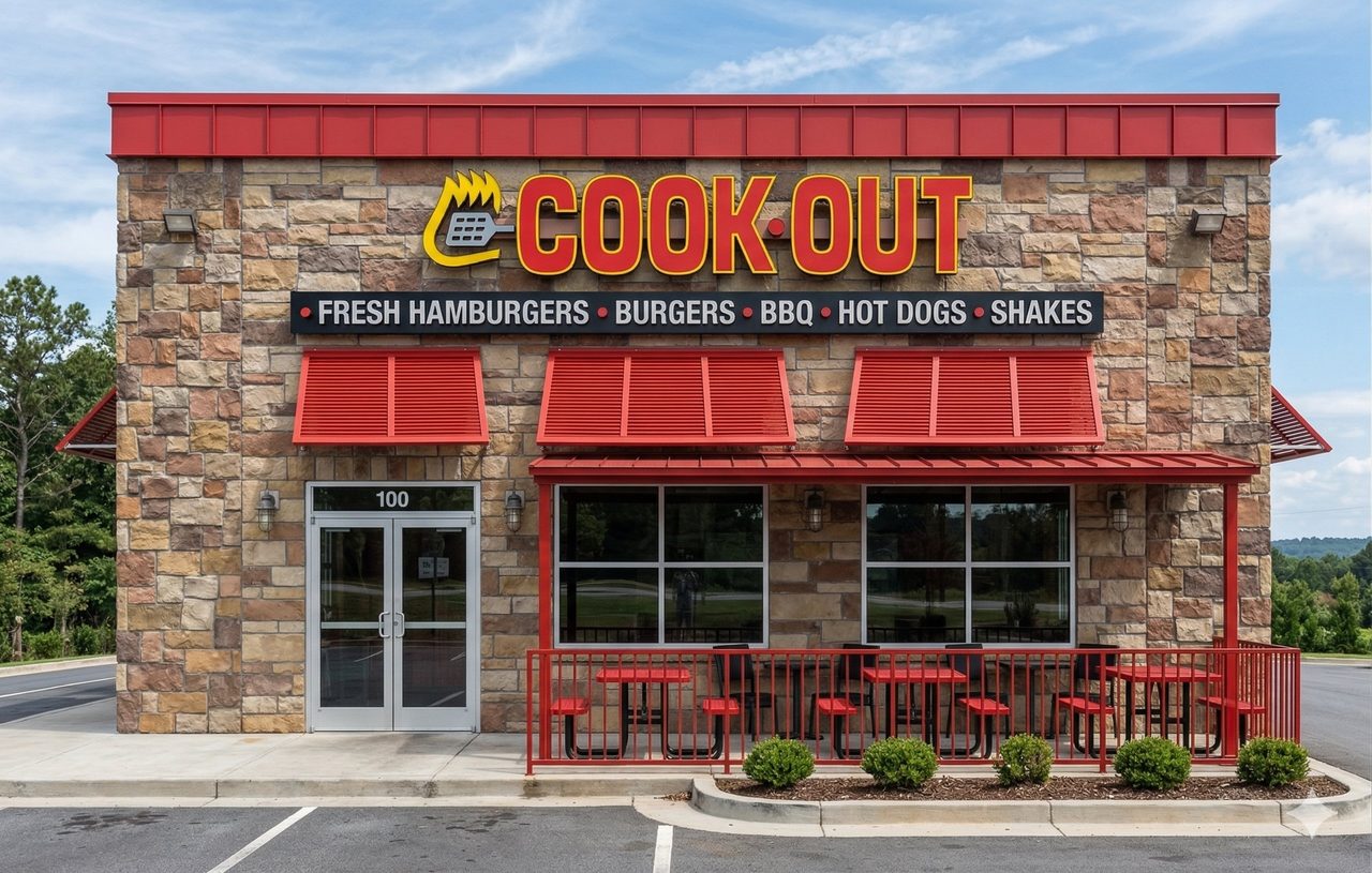Cook Out restaurant during the day